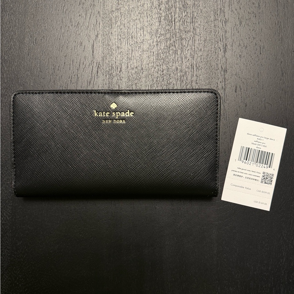 Kate Spade Dana Saffiano Large Slim Bifold Wallet